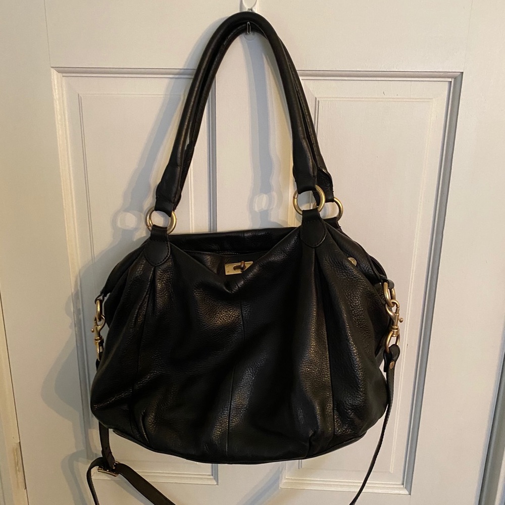 Black Leather J. Crew Crossbody